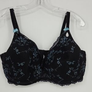 Avenue Black and Blue Lace Bra